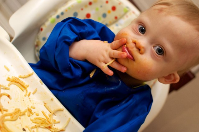 self-feeding-spaghetti-baby-child-down-syndrome 3