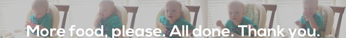baby using making sentences sign language down syndrome