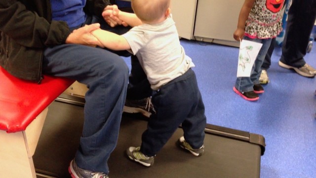 kids on treadmill learn to walk