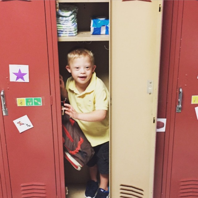 (And here's to helping him learn how to use a locker!) :)