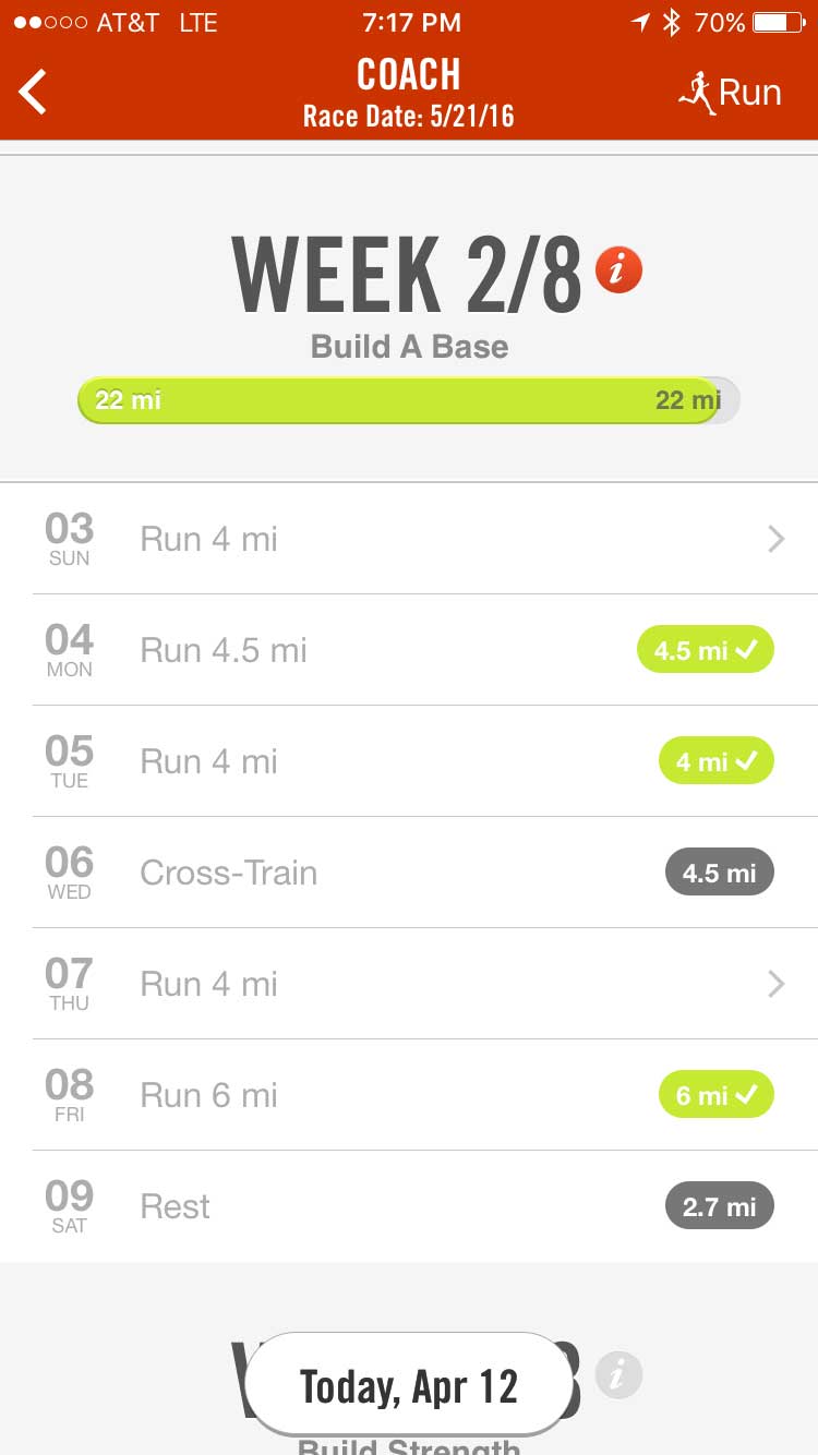 new york marathon pre training week 2 nike app