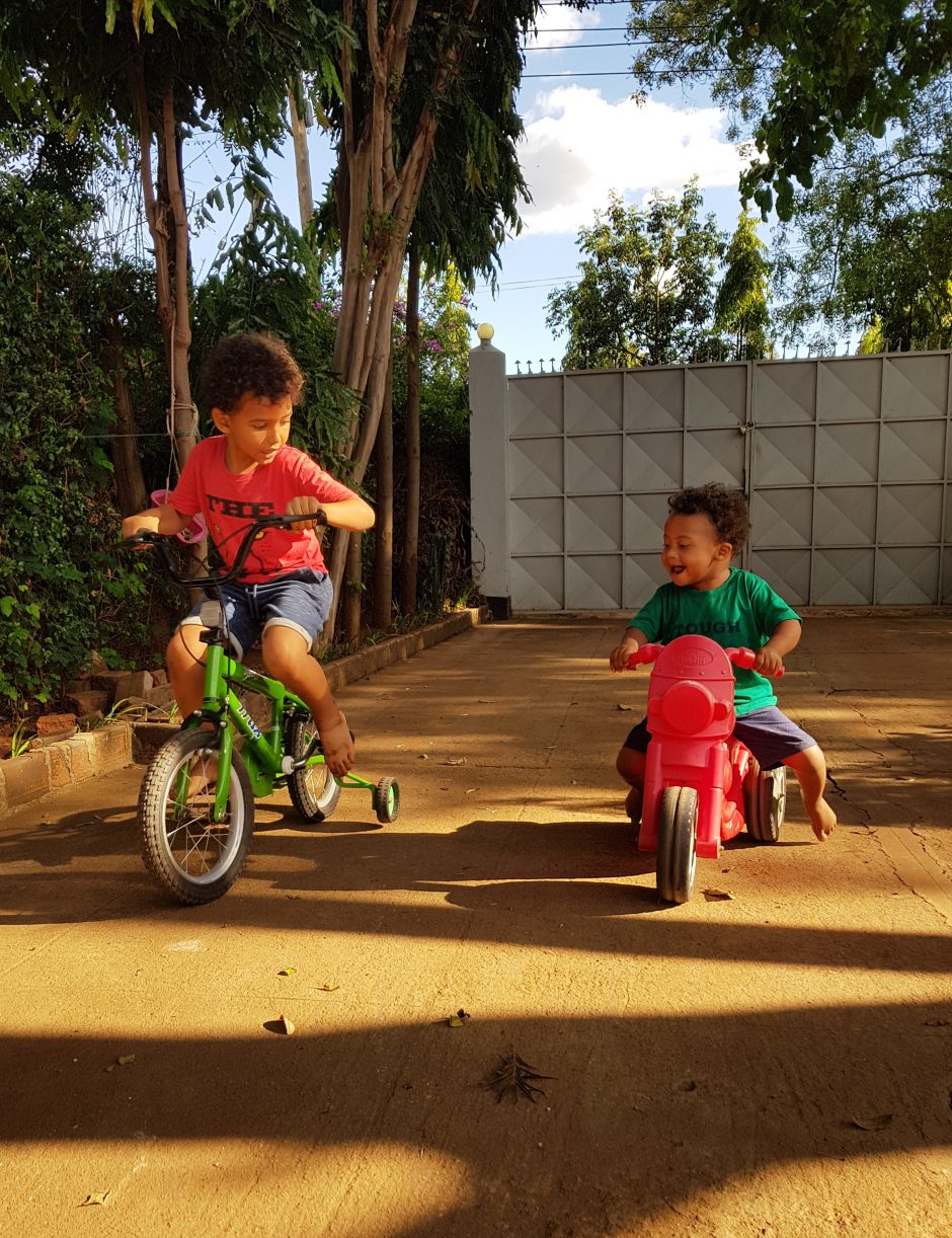 children riding bikes in tanzania
