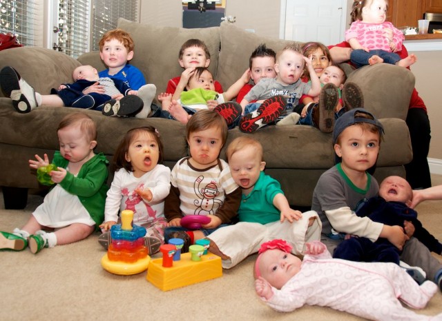 down syndrome babies children party group picture toddlers