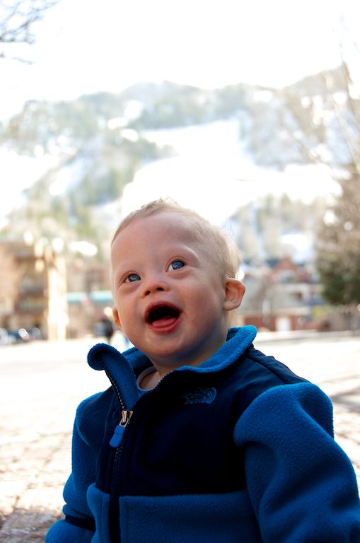 cute baby down town aspen colorado