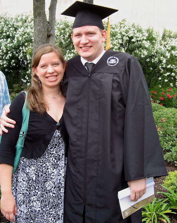 university houston graduation picture husband wife