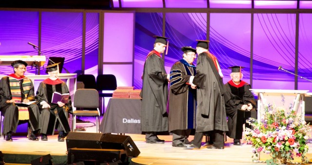 walking across stage graduation DTS dallas seminary DTS 2