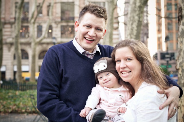 Some parents of schoolkids with Down syndrome, with their higher