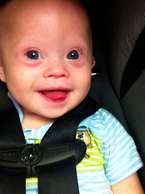 our son with down syndrome even has fun in the car seat