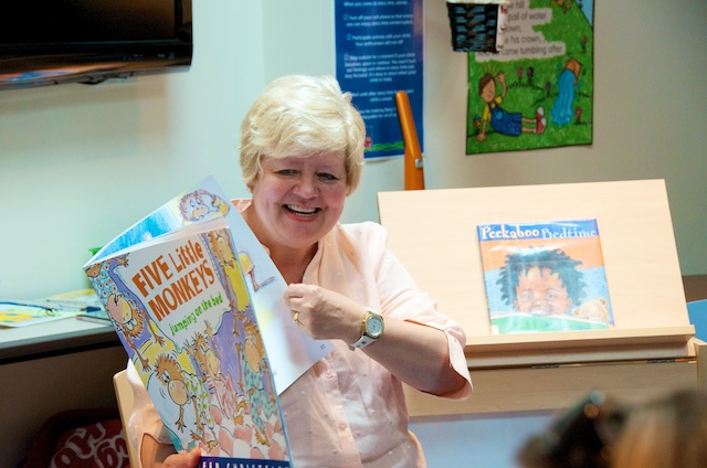 library story time down syndrome baby boy best storyteller