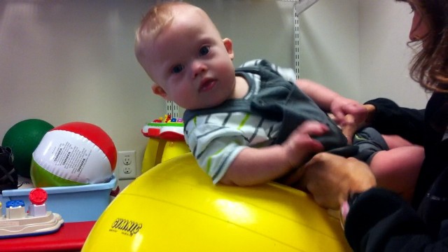 physical therapy down syndrome baby exercise ball
