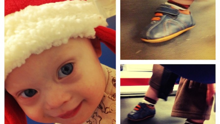 cute baby down syndrome santa hat