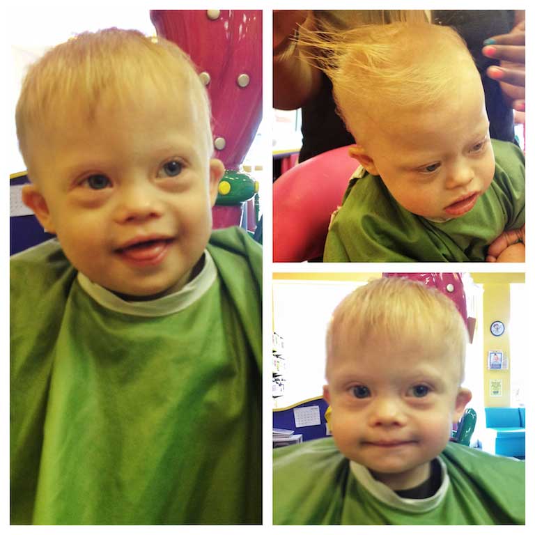 child down syndrome first hair snip its 